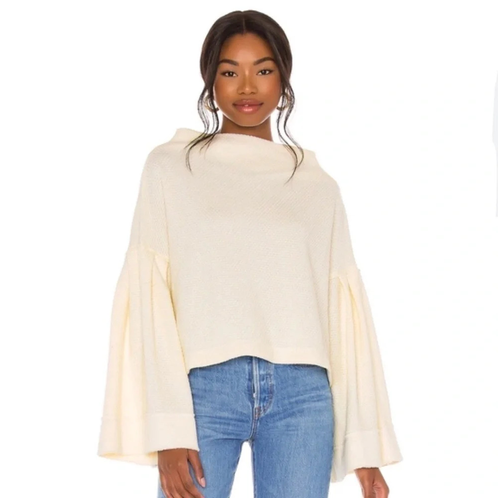 COPY - 09 Free People We The Free Bunny Boat Neck  Bell Sleeve Pullover Evening…